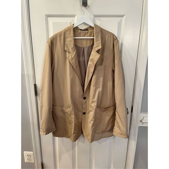 Duluth Trading Tan Safari Utility Mesh Lined Travel Jacket Vintage sz L EUC - Picture 1 of 10